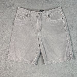 Quiksilver Waterman Shorts Mens 33 Gray Corduroy 10" Y2K Travel Skate